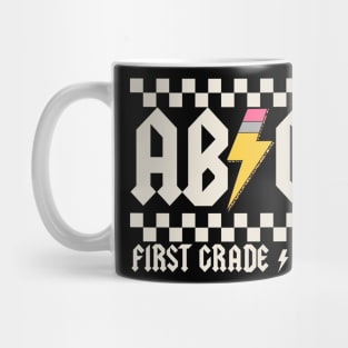 Abcd First Grade Rocks Pencil Lightning Mug